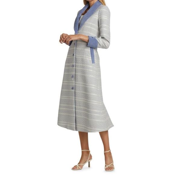 Markarian Contrast Trim Wool Coat Size 16 $2650 - Picture 3 of 12